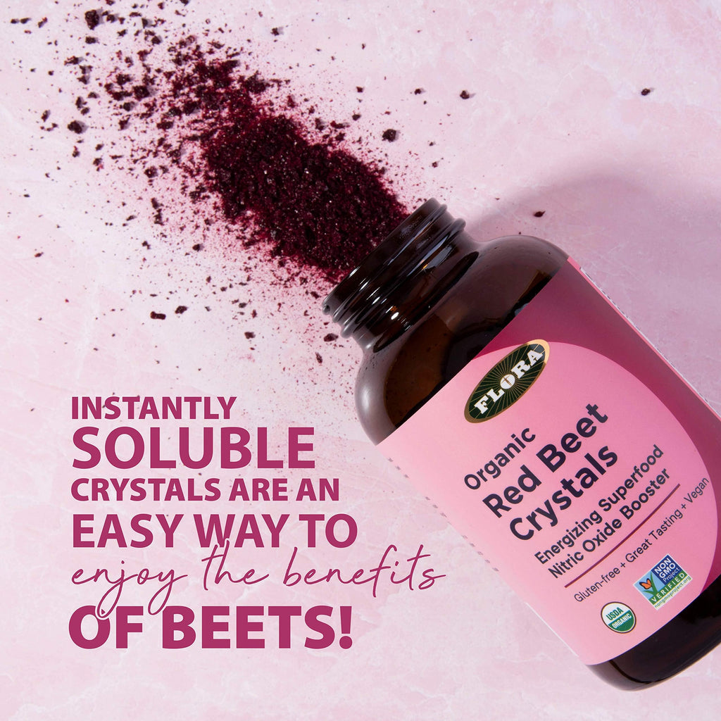 Flora Bio-Rote-Bete-Kristalle – Energetisierendes Rote-Bete-Superfood, Stickoxid-Booster, vegan (198 g)