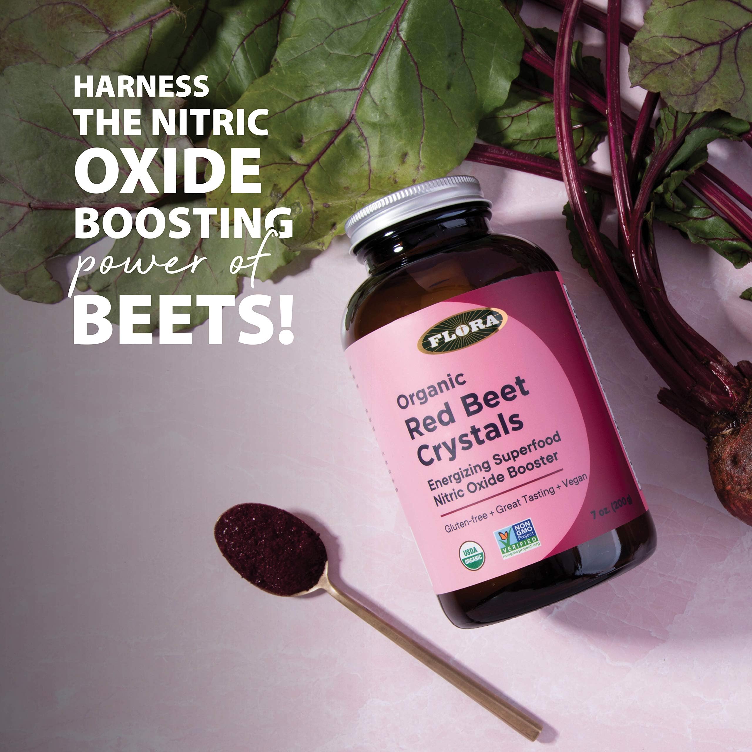 Flora Bio-Rote-Bete-Kristalle – Energetisierendes Rote-Bete-Superfood, Stickoxid-Booster, vegan (198 g)