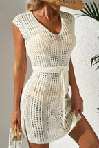 Beige Sandy Serenity Floral Beach Dress Women UK