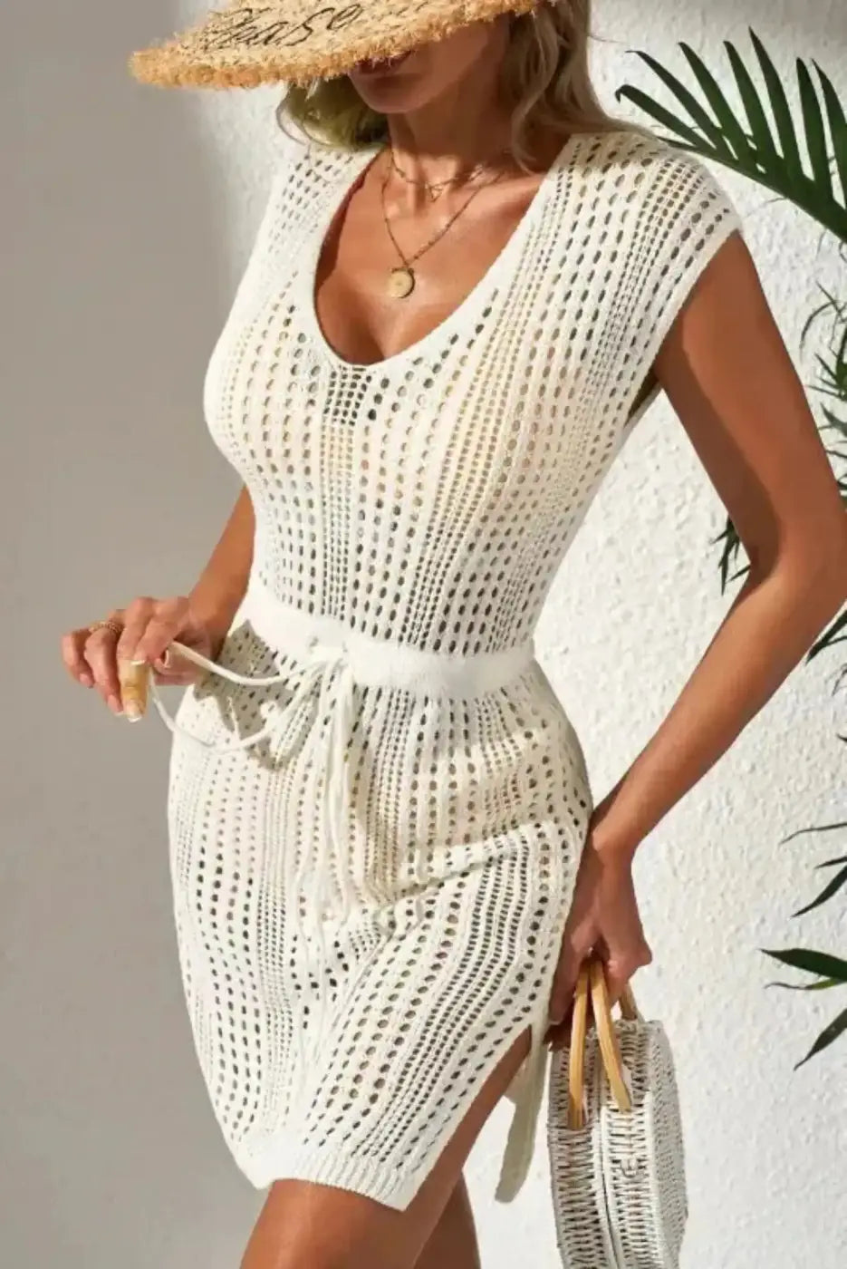 Beige Sandy Serenity Floral Beach Dress Women UK