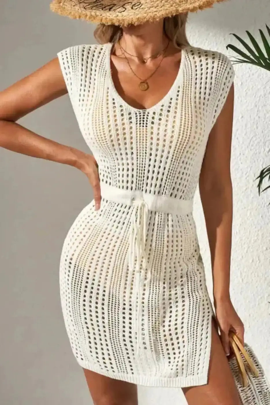 Beige Sandy Serenity Floral Beach Dress Women UK