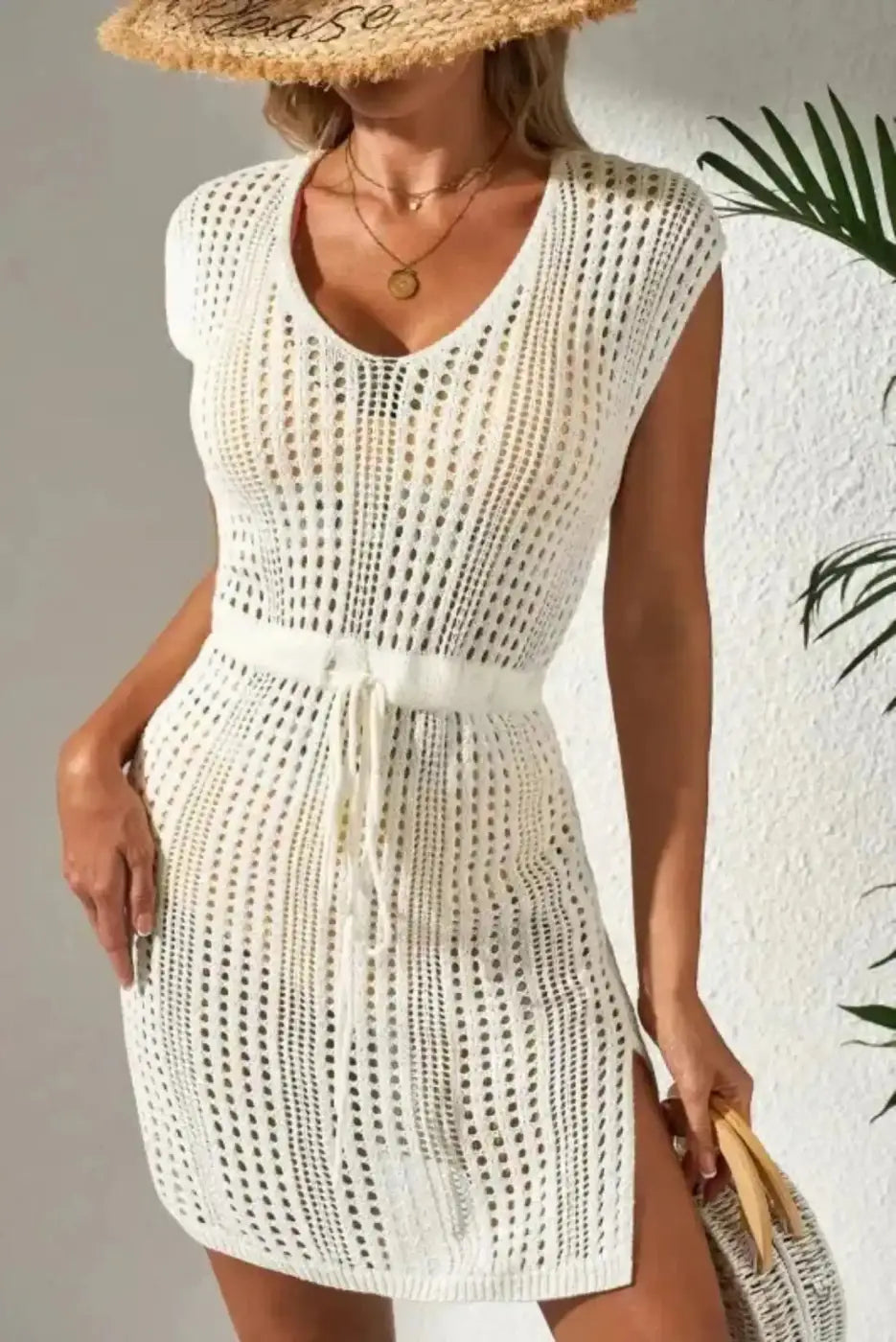 Beige Sandy Serenity Floral Beach Dress Women UK