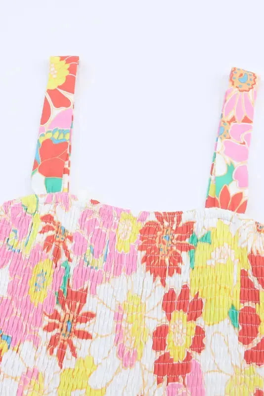 Floral Wide Leg Sleeveless Jumpsuit Women UK