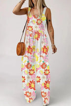 Floral Wide Leg Sleeveless Jumpsuit Women UK