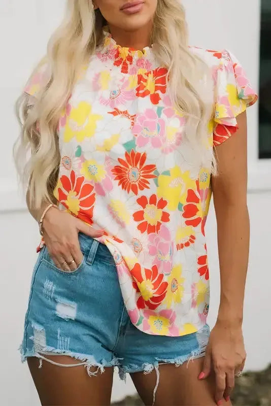 Floral Wide Leg Sleeveless Jumpsuit Women UK