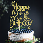Florcmet Gold Glitter 35th Birthday Cake Topper | 35th & Fabulous
