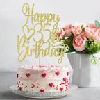 Florcmet Gold Glitter 35th Birthday Cake Topper | 35th & Fabulous