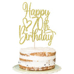 Florcmet Gold Glitter Happy 70th Birthday Cake Topper – 70 & Fabulous