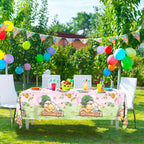 FOLNESH Pink Classic Bear Tablecloths 3pc, 54x108in – Baby Shower Winnie Bear Theme