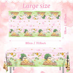 FOLNESH Pink Classic Bear Tablecloths 3pc, 54x108in – Baby Shower Winnie Bear Theme