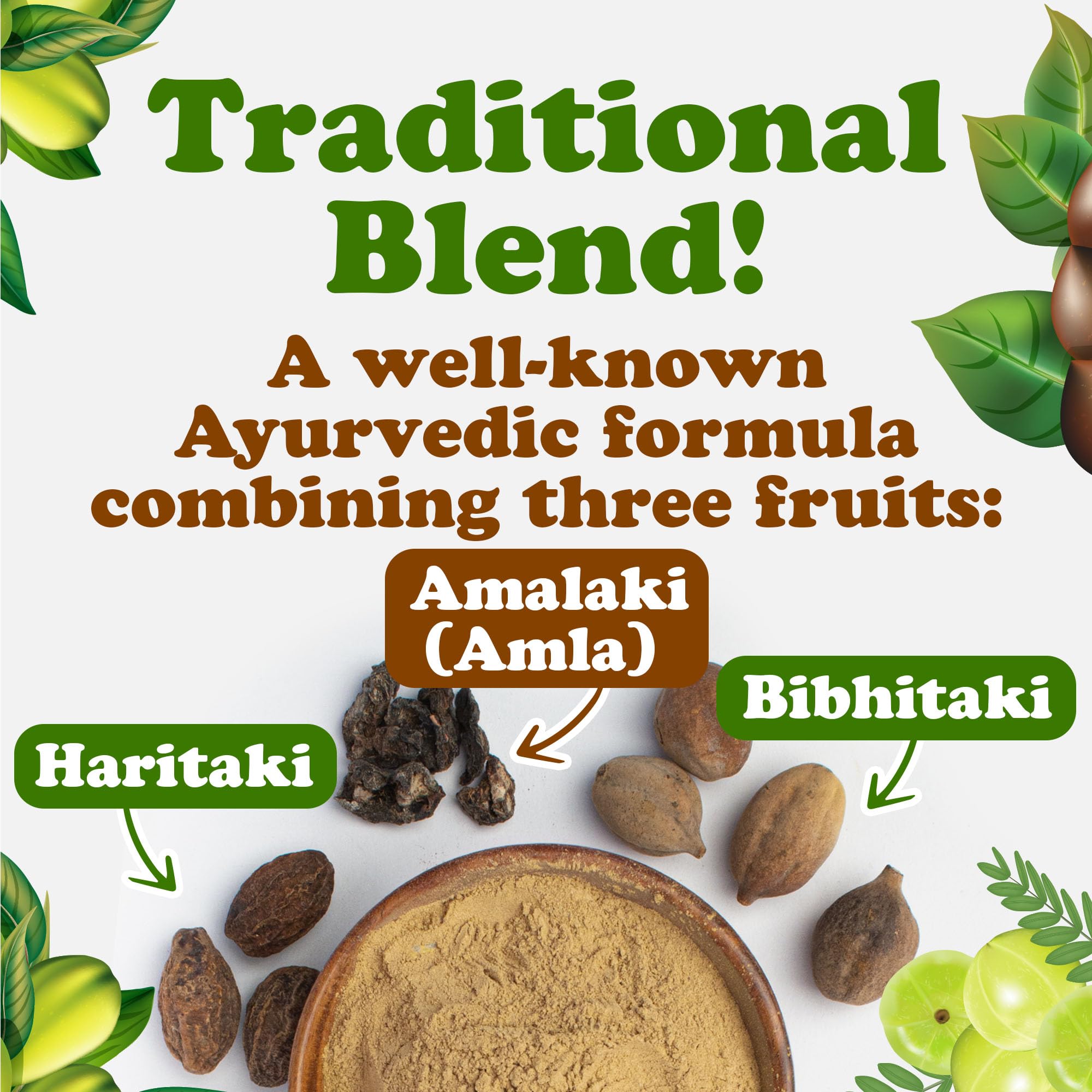 Food to Live Organic Triphala Powder – 5 lb (Amalaki, Haritaki & Bibhitaki), Non-GMO, Vegan
