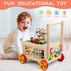 FOPNETS Wooden Activity Cube 7-in-1 Montessori Toys for Toddlers 1+