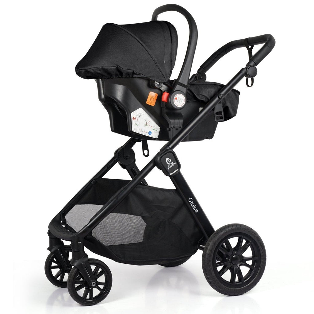 For Your Little One Cruise 3 In 1 Travel System With Car Seat - Eclipse Black (Free Cupholder / Seat Liner Included!) WAS £174.99 NOW £109.00