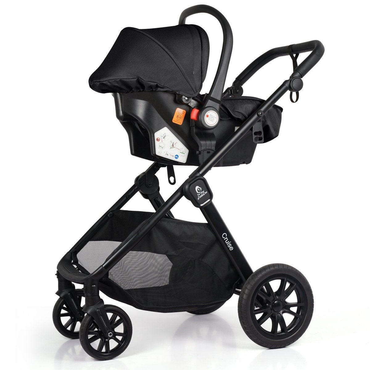 For Your Little One Cruise 3 In 1 Travel System With Car Seat - Eclipse Black (Free Cupholder / Seat Liner Included!) WAS £174.99 NOW £109.00
