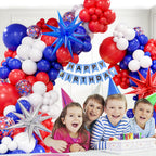 FOTIOMRG Red White Blue Balloons Garland Arch Kit – 128pc Party Decor