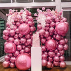 FOTIOMRG Metallic Pink Balloons 12in - 50 Pack Chrome Pink Latex Party Balloons for Birthday, Wedding & More
