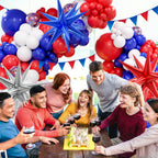 FOTIOMRG Red White Blue Balloons Garland Arch Kit – 128pc Party Decor