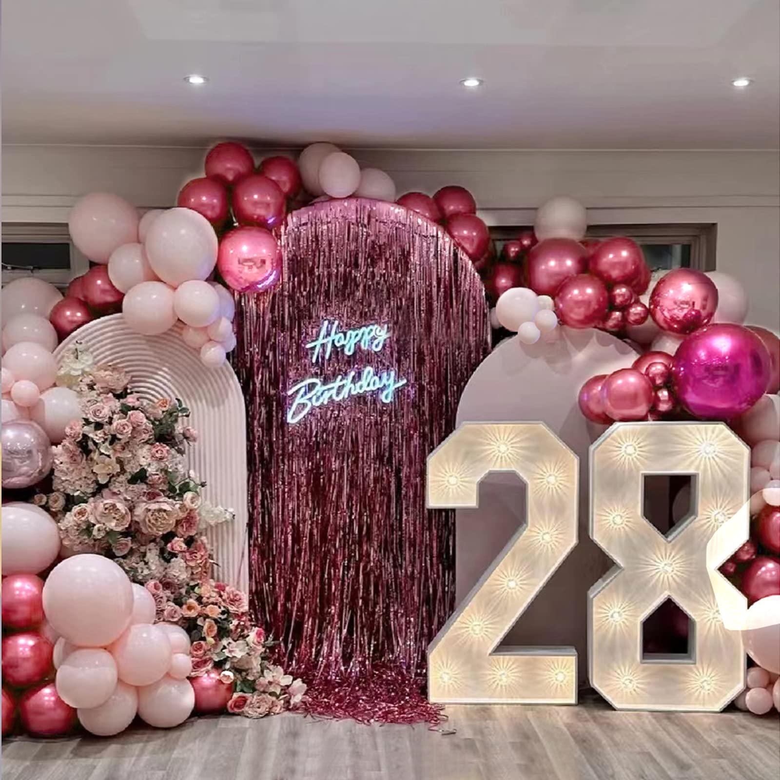 FOTIOMRG Metallic Pink Balloons 12in - 50 Pack Chrome Pink Latex Party Balloons for Birthday, Wedding & More