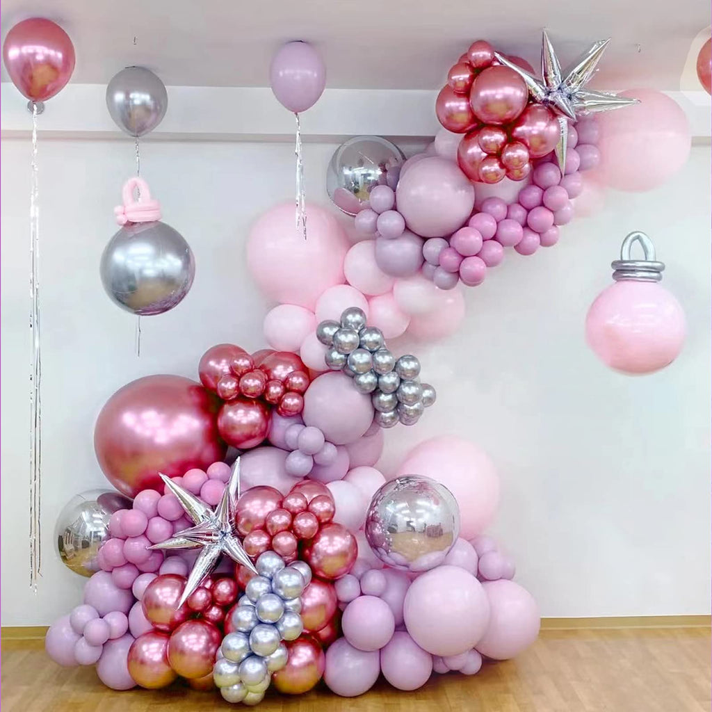 FOTIOMRG Metallic Pink Balloons 12in - 50 Pack Chrome Pink Latex Party Balloons for Birthday, Wedding & More