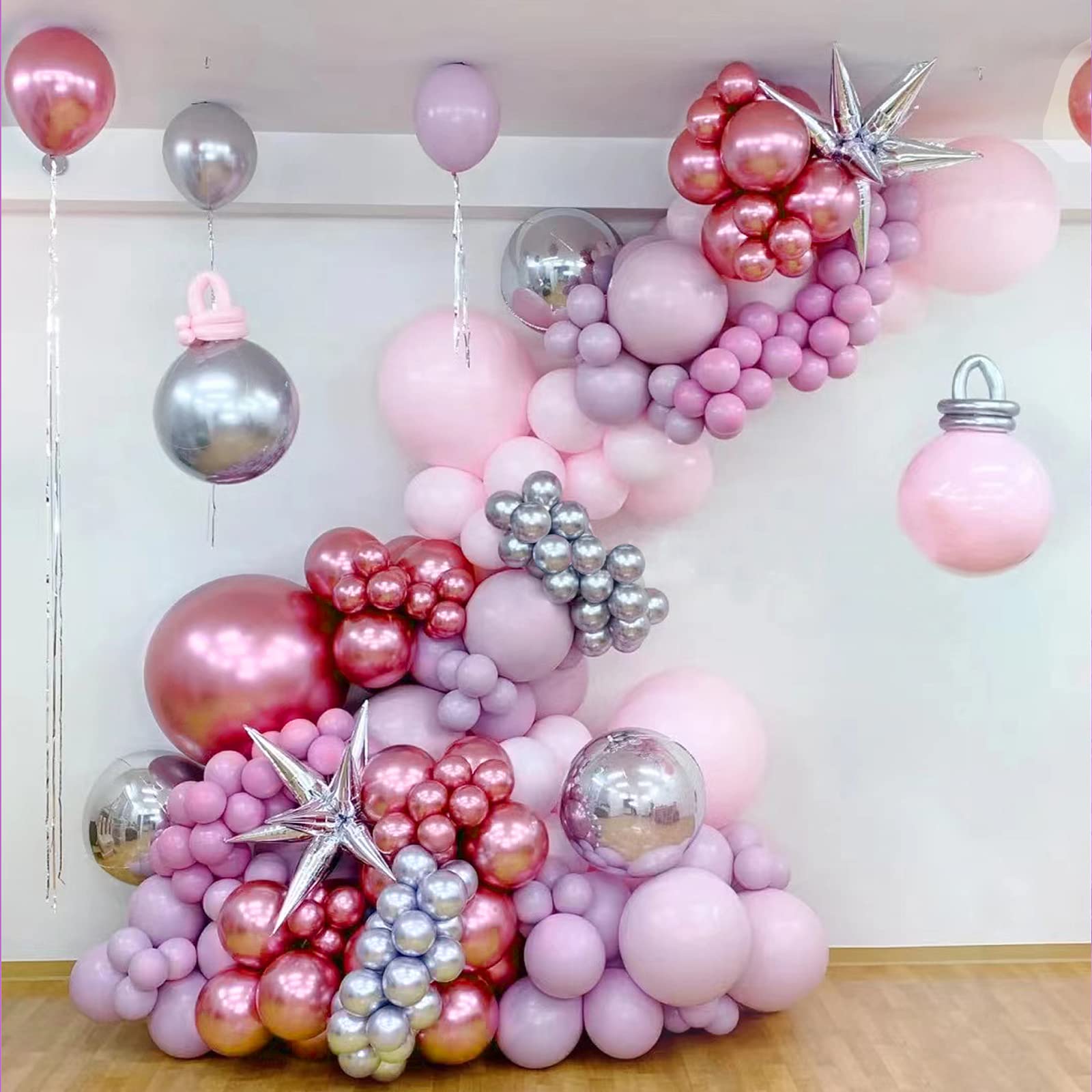 FOTIOMRG Metallic Pink Balloons 12in - 50 Pack Chrome Pink Latex Party Balloons for Birthday, Wedding & More