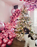 FOTIOMRG Metallic Pink Balloons 12in - 50 Pack Chrome Pink Latex Party Balloons for Birthday, Wedding & More