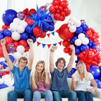FOTIOMRG Red White Blue Balloons Garland Arch Kit – 128pc Party Decor