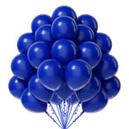 FOTIOMRG Royal Blue Balloons 12in - 50 Pack Latex Party Balloons with Blue Ribbon