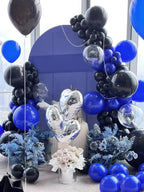 FOTIOMRG Royal Blue Balloons 12in - 50 Pack Latex Party Balloons with Blue Ribbon