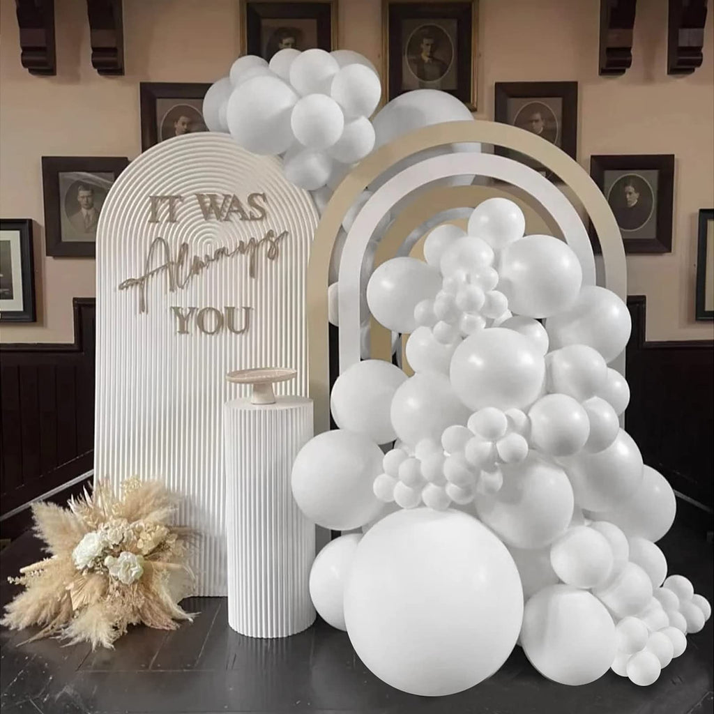 FOTIOMRG 120pcs 5in White Latex Balloons – Helium-Ready Party Decor