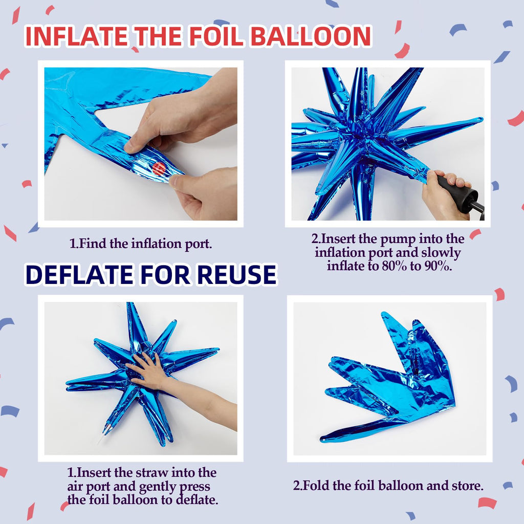 FOTIOMRG Red White Blue Balloons Garland Arch Kit – 128pc Party Decor