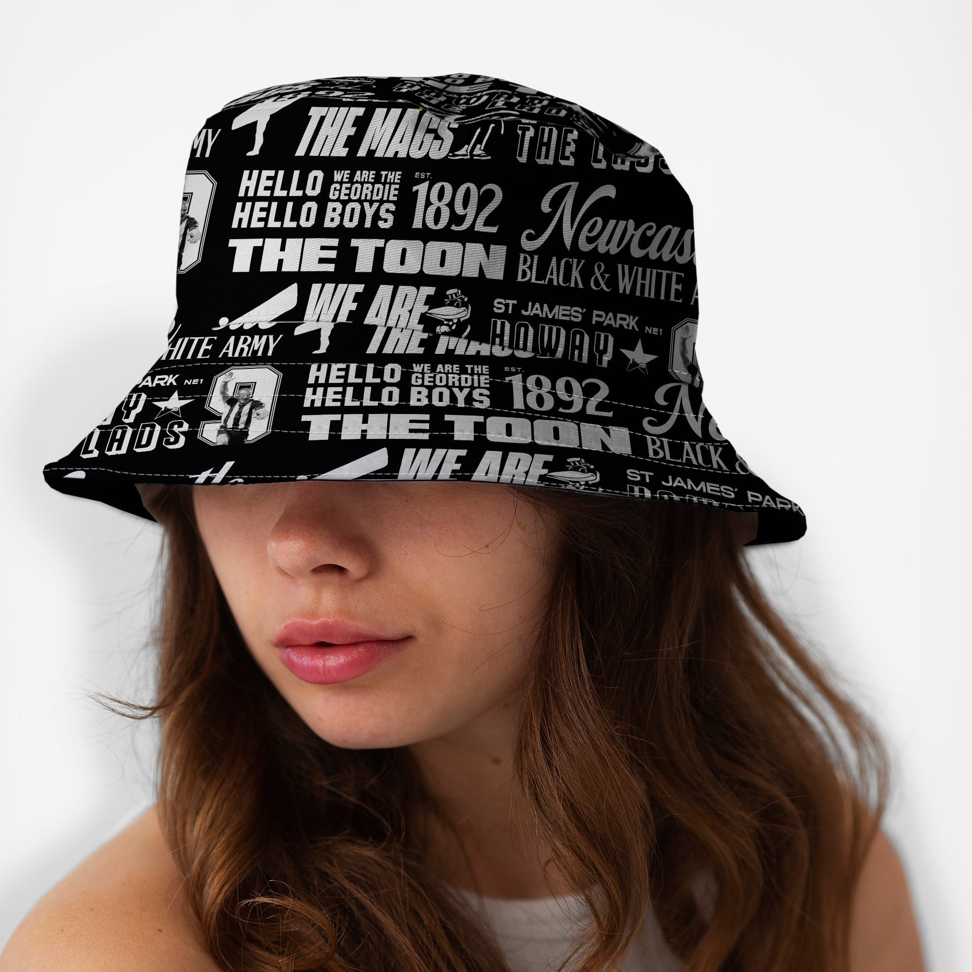 Newcastle - Word Montage - Bucket Hat
