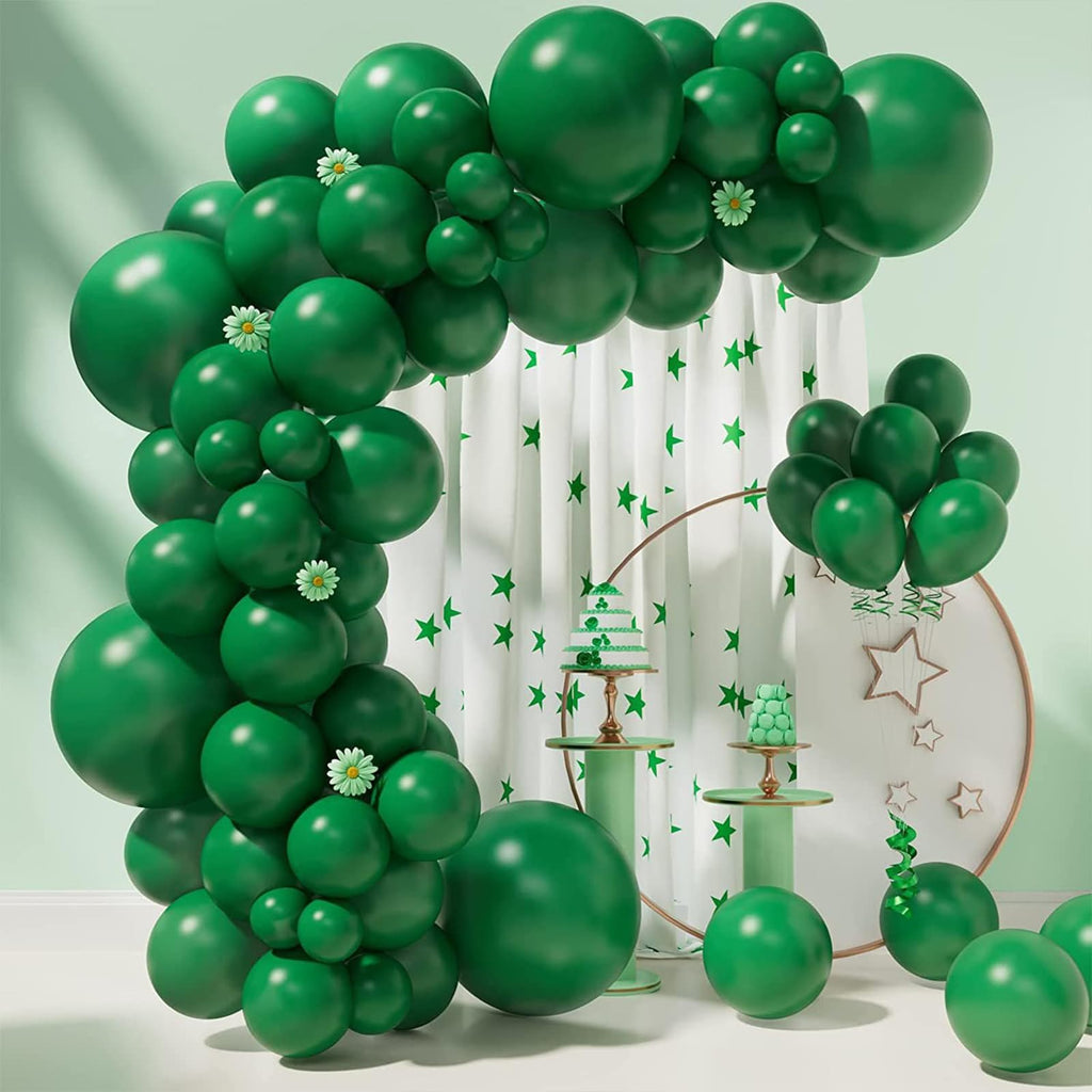 FQZYLCH Dark Green Balloons Garland Arch Kit – 130pcs Premium Latex, 18/12/10/5 Inch for Christmas & Parties