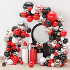 FQZYLCH Red & Black Balloons Garland Arch Kit – 130pcs Matte Latex Party Decor