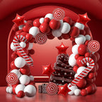 FQZYLCH Red & White Balloons Garland Arch Kit | 130pcs Matte Latex for Weddings & Parties