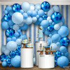 FQZYLCH Blue Balloons Garland Arch Kit — 130pcs Navy & Light Blue Party Decor