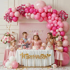 FQZYLCH Pink Balloons Garland Arch Kit — 130pcs Thickened Latex Balloons for Weddings & Parties