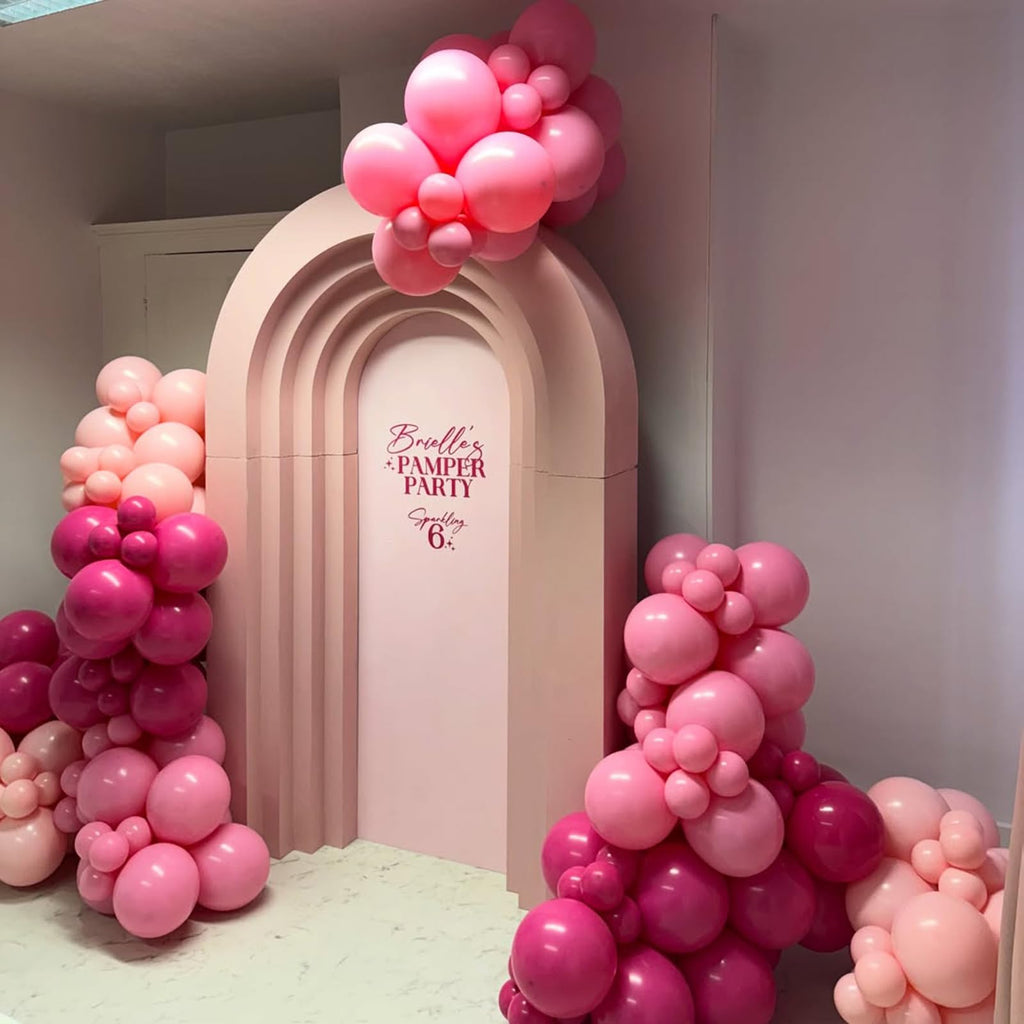 FQZYLCH Pink Balloons Garland Arch Kit — 130pcs Thickened Latex Balloons for Weddings & Parties