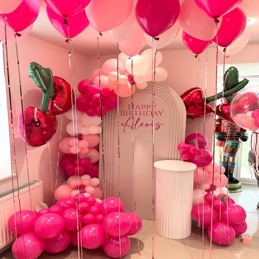 FQZYLCH Pink Balloons Garland Arch Kit — 130pcs Thickened Latex Balloons for Weddings & Parties