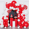 FQZYLCH Red & White Balloons Garland Arch Kit | 130pcs Matte Latex for Weddings & Parties