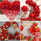 FQZYLCH Red & White Balloons Garland Arch Kit | 130pcs Matte Latex for Weddings & Parties