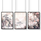 Framed Artworks | Set of 3 Chinoiserie Wall art Prints