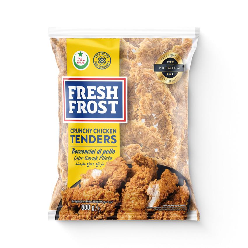 Fresh Frost Frozen Premium Crunchy Halal Chicken Tenders 600g