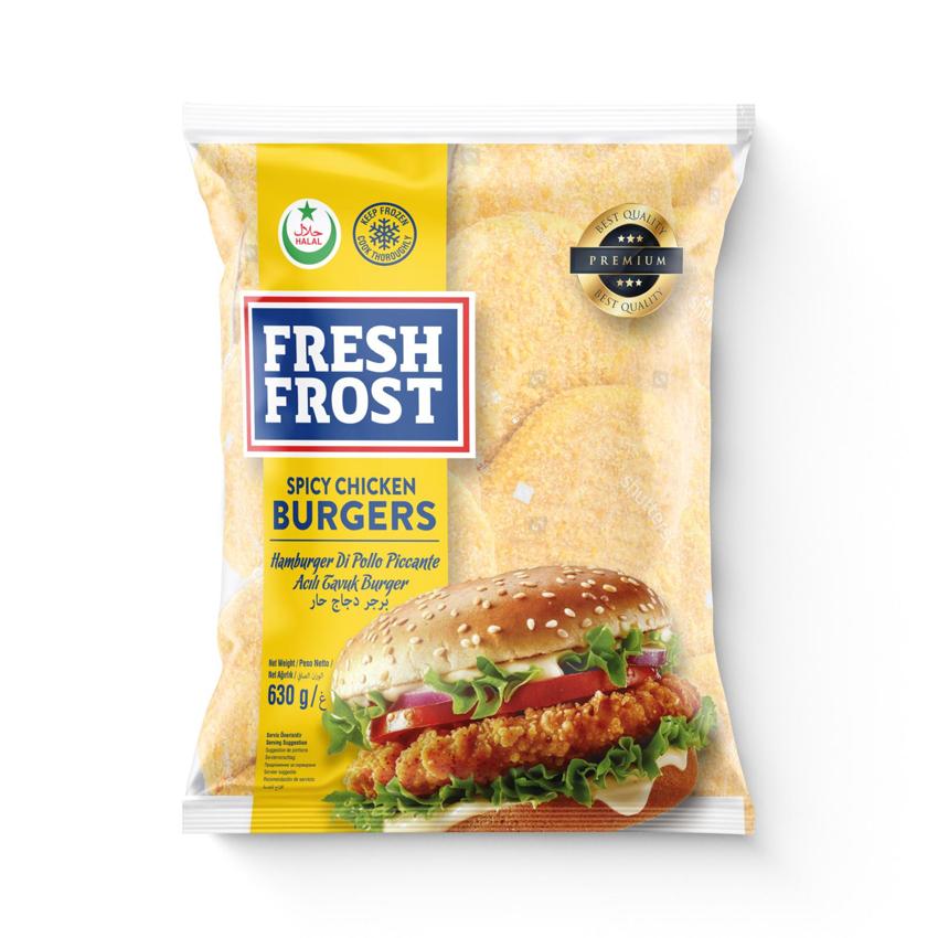 Fresh Frost Frozen Premium Spicy Chicken Burger Patties 630g