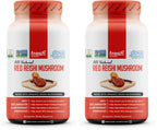 Fresh Nutrition Organic Reishi Mushroom Capsules – Alpha-Glucan Rich Ganoderma Lucidum, 1500mg Serving, Third-Party Tested – 90 Veggie Caps (Pack of 2)