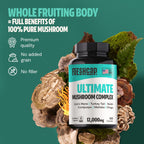 FreshCap Ultimate Mushroom Supplement 12,000mg – Organic Nootropic Complex Capsules
