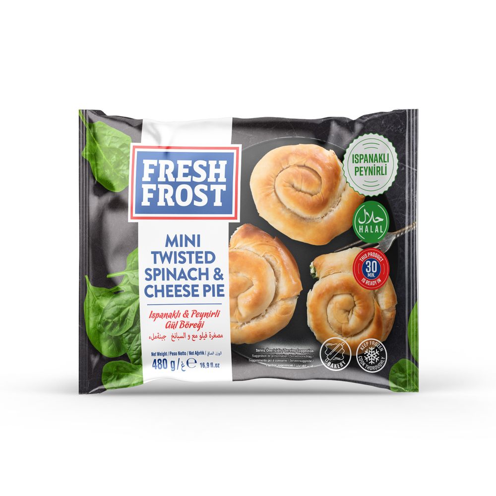 Freshfrost Frozen Mini Twisted Spinach and Cheese Pie Gul Boregi 480g