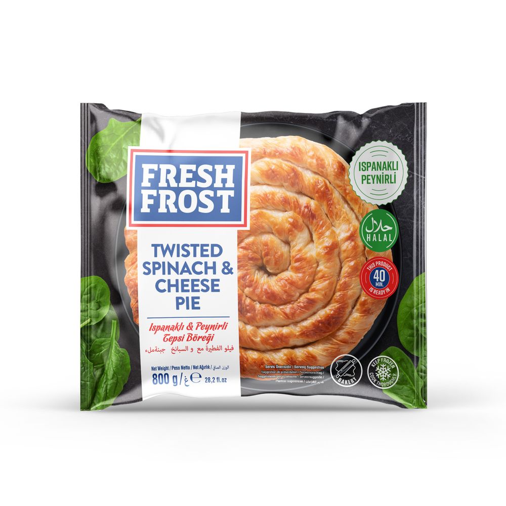 Freshfrost Frozen Twisted Spinach and Cheese Pie Ispanakli Peynirli Tepsi Boregi 800g