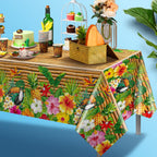 Frienda 3-Piece Tiki Tablecloth Decorations | Luau Table Cover – Waterproof & Disposable