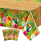 Frienda 3-Piece Tiki Tablecloth Decorations | Luau Table Cover – Waterproof & Disposable