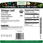 Frontier Co-op Organic Ginkgo Leaf 1lb Bulk, Cut & Sifted - Kosher